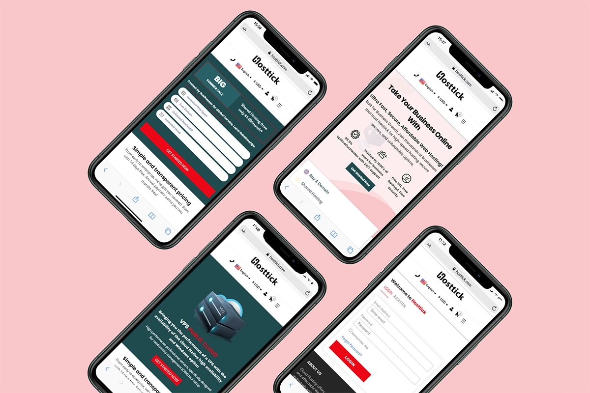 Hosttick Website Mobile
